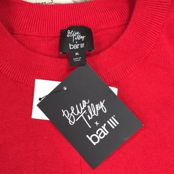 BarIII Becca Tilley contrast-Cuff Crewneck Sweater - Picture 3 of 4